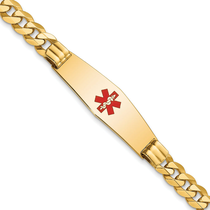 14K Yellow Gold Curb Link Medical ID Bracelet