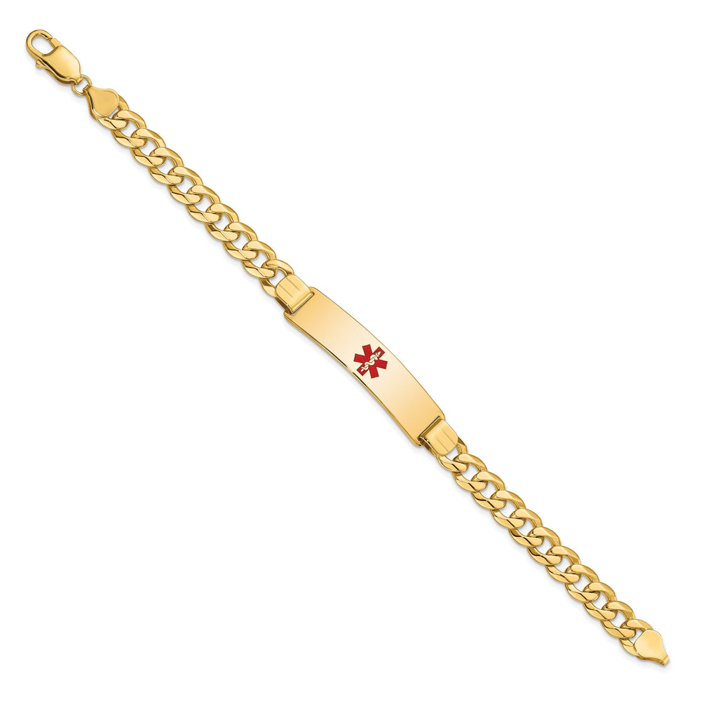 14K Yellow Gold Curb Link Medical ID Bracelet