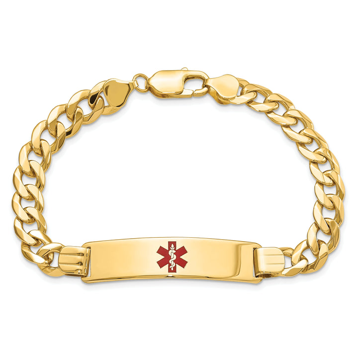 14K Yellow Gold Curb Link Medical ID Bracelet