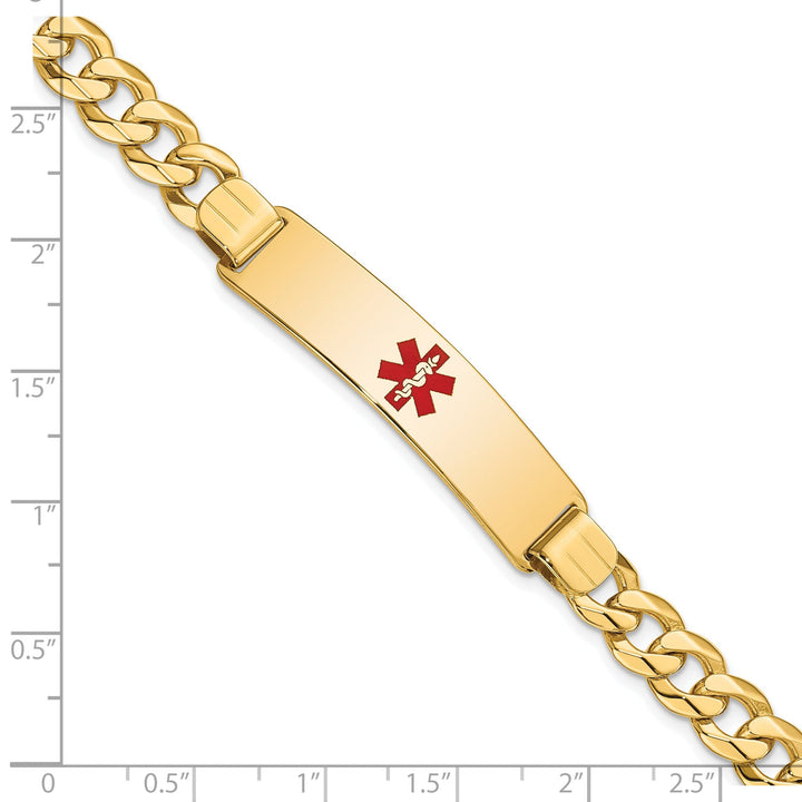 14K Yellow Gold Curb Link Medical ID Bracelet