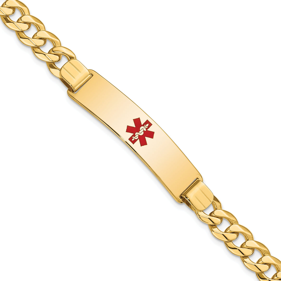 14K Yellow Gold Curb Link Medical ID Bracelet