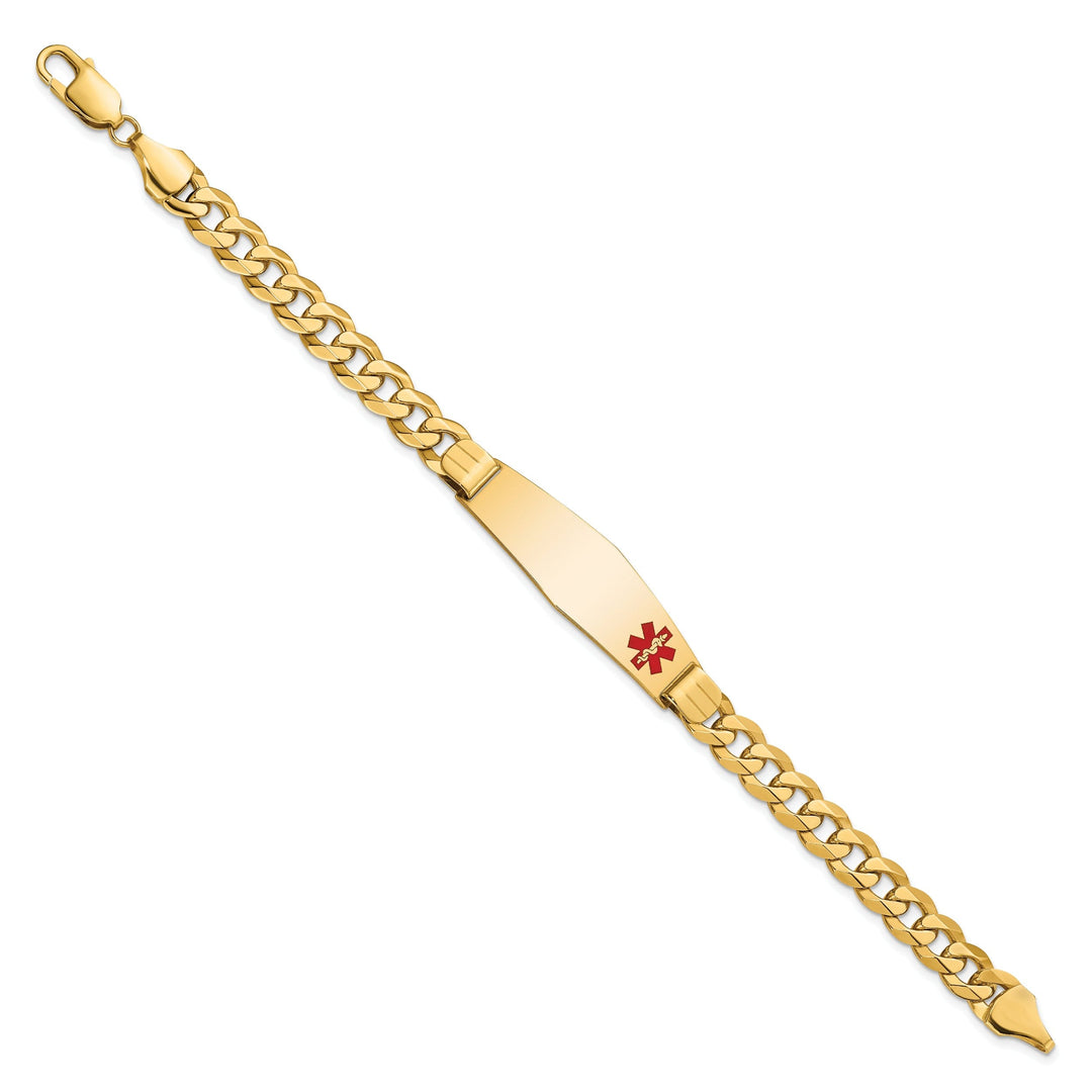 14K Yellow Gold Curb Link Medical ID Bracelet