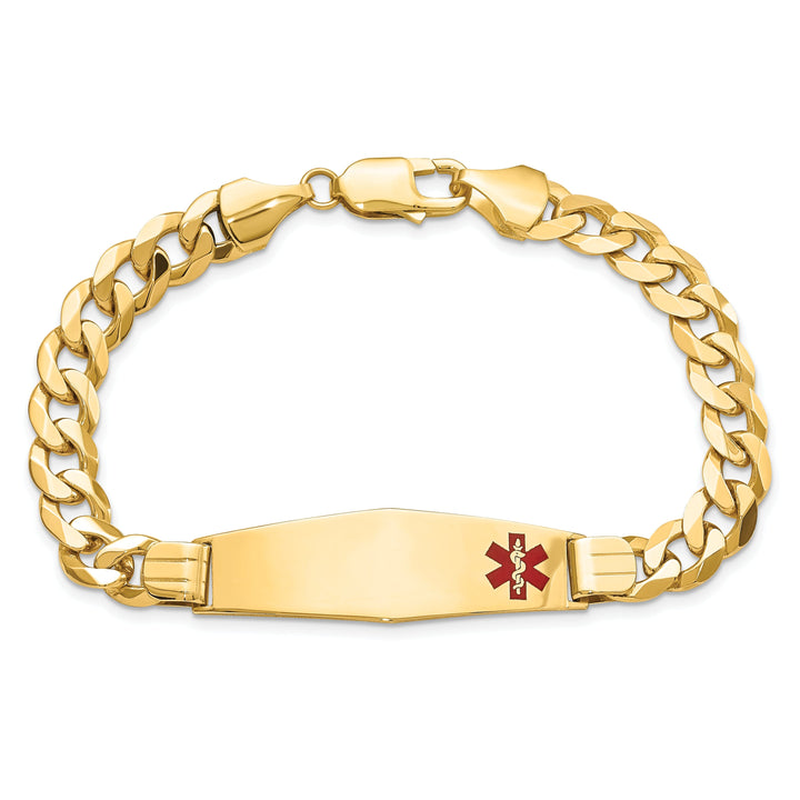 14K Yellow Gold Curb Link Medical ID Bracelet