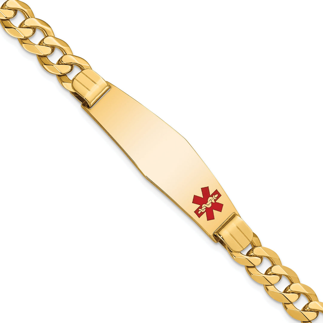 14K Yellow Gold Curb Link Medical ID Bracelet