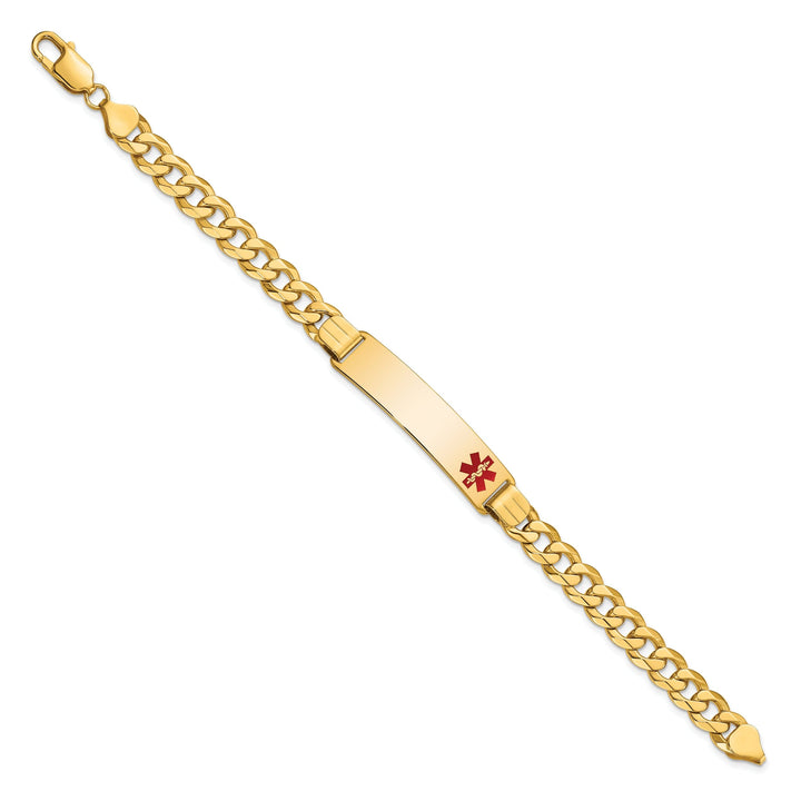 14K Yellow Gold Curb Link Medical ID Bracelet