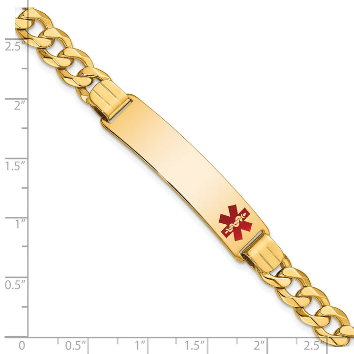 14K Yellow Gold Curb Link Medical ID Bracelet