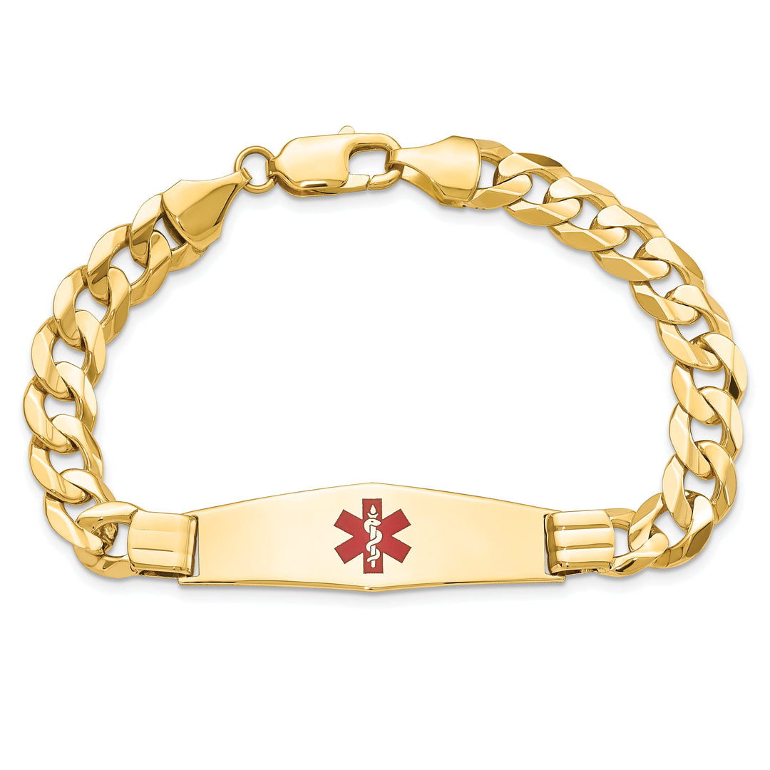 14K Yellow Gold Curb Link Medical ID Bracelet