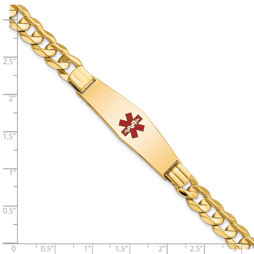 14K Yellow Gold Curb Link Medical ID Bracelet