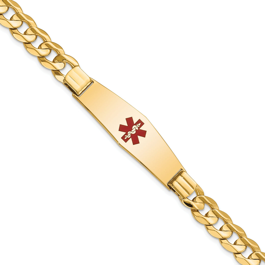 14K Yellow Gold Curb Link Medical ID Bracelet