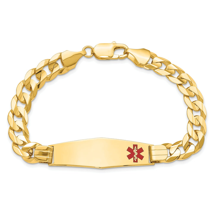 14K Yellow Gold Curb Link Medical ID Bracelet