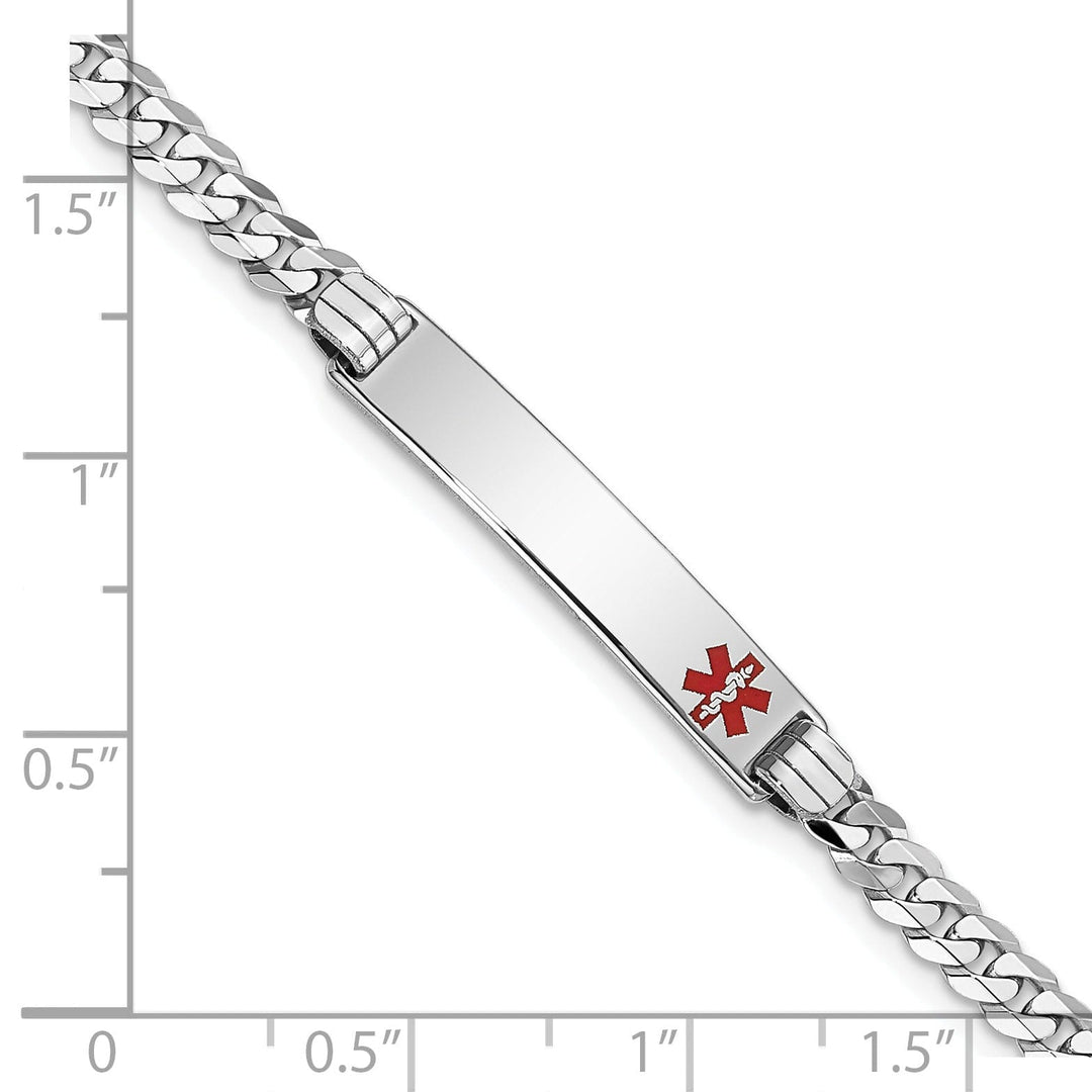 14K White Gold Curb Link Medical ID Bracelet