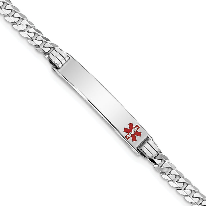 14K White Gold Curb Link Medical ID Bracelet