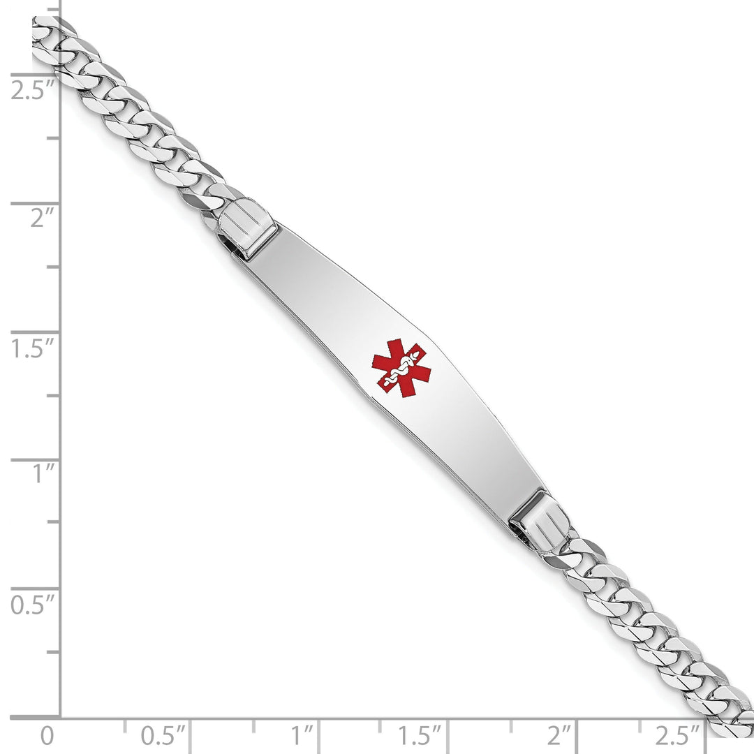 14K White Gold Curb Link Medical ID Bracelet