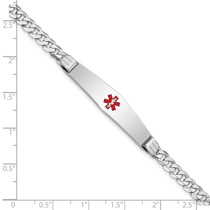 14K White Gold Curb Link Medical ID Bracelet