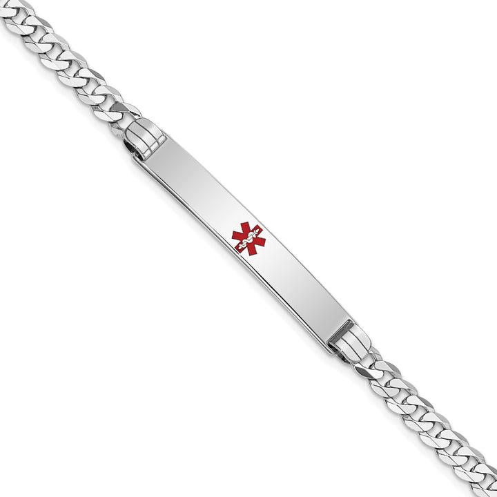 14K White Gold Curb Link Medical ID Bracelet