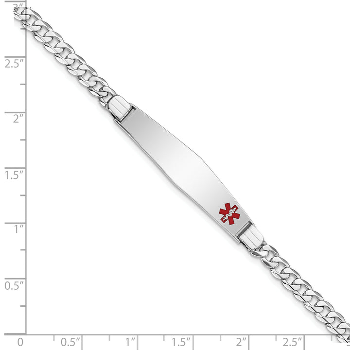14K White Gold Curb Link Medical ID Bracelet