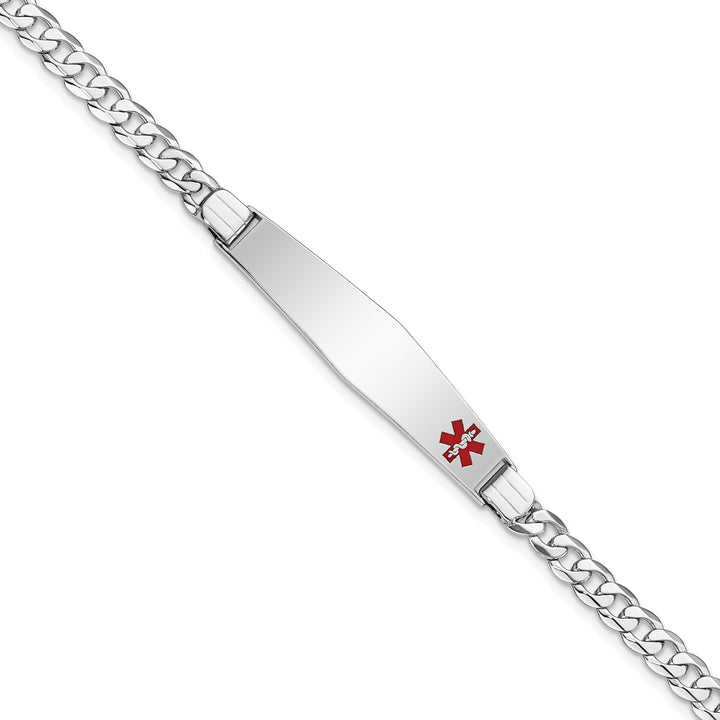 14K White Gold Curb Link Medical ID Bracelet