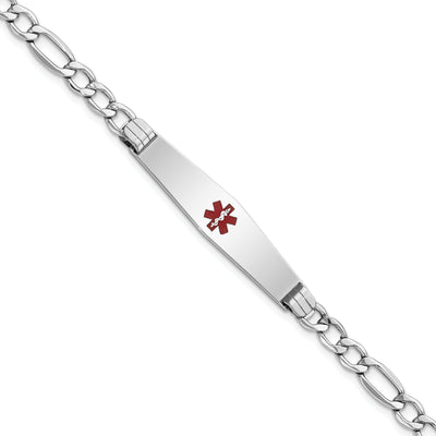 14K White Gold Figaro Link Medical ID Bracelet at $ 594.1 only from Jewelryshopping.com