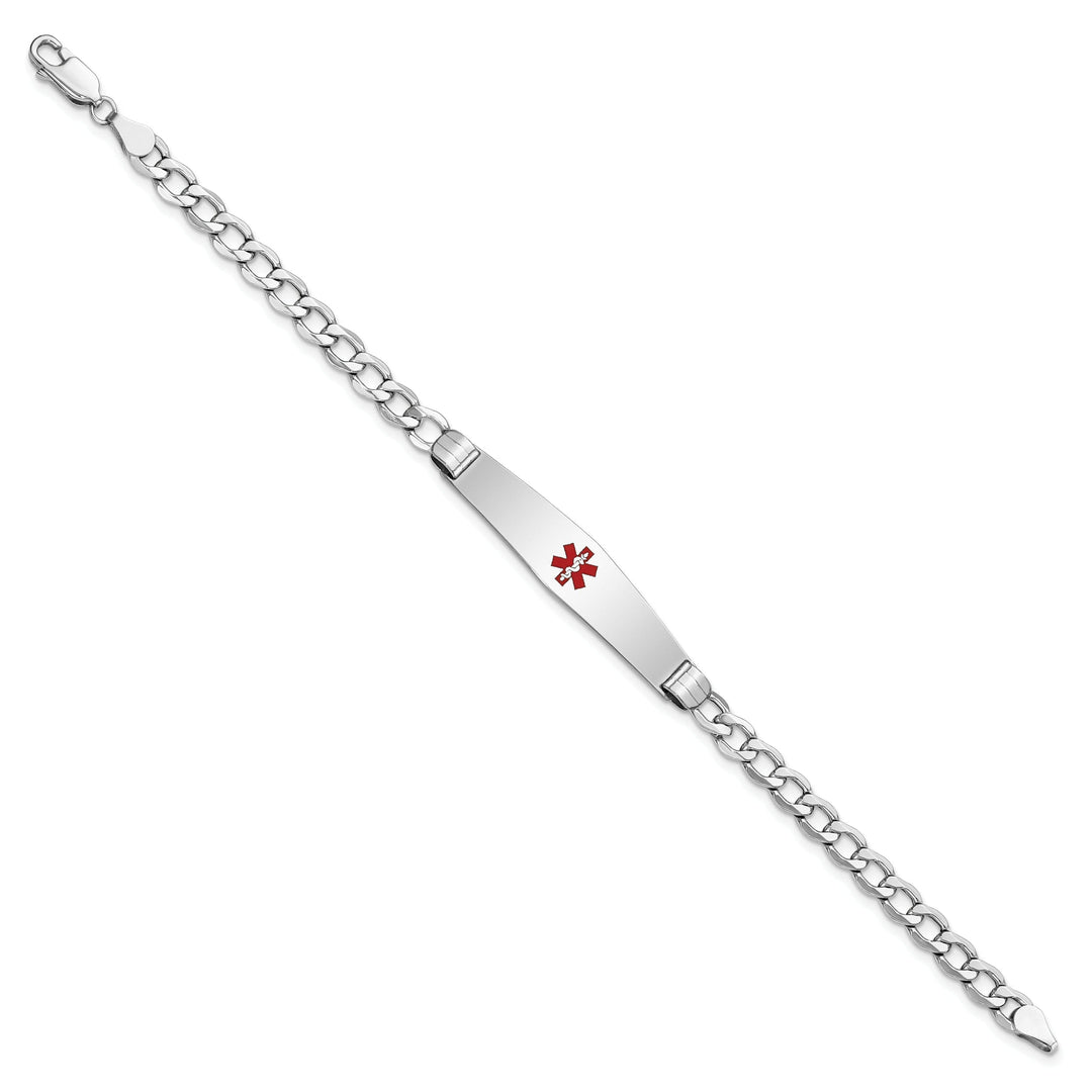 14K White Gold Cuban Link Medical ID Bracelet