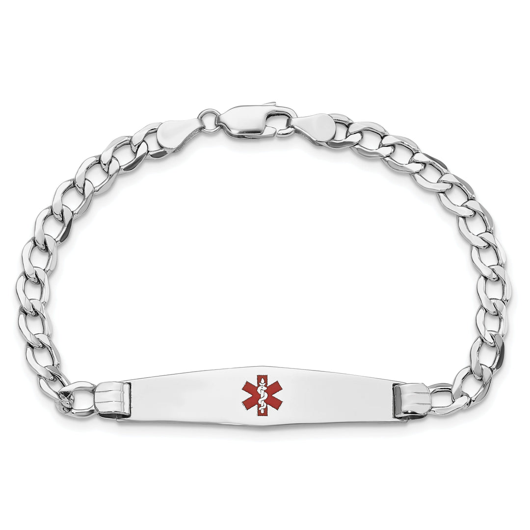 14K White Gold Cuban Link Medical ID Bracelet