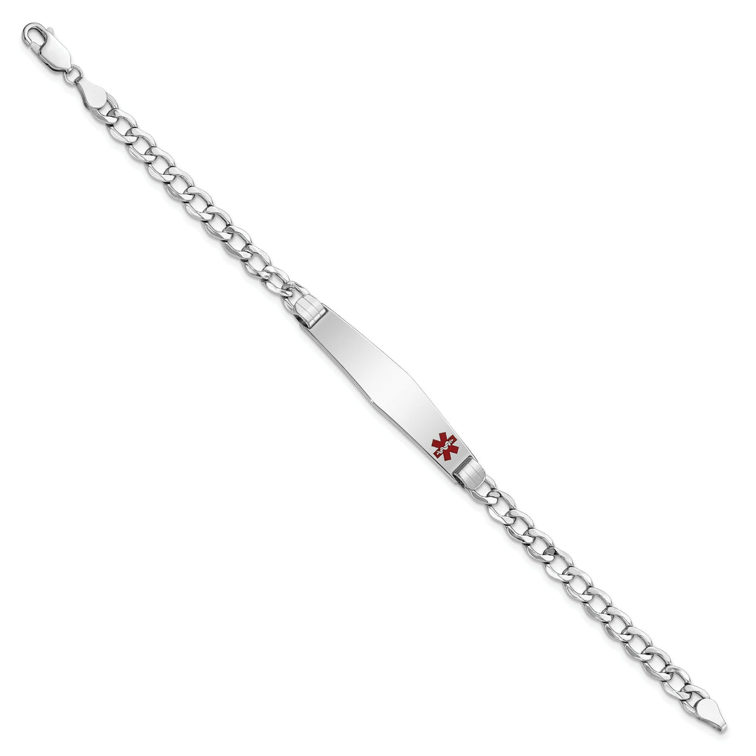 14K White Gold Cuban Link Medical ID Bracelet