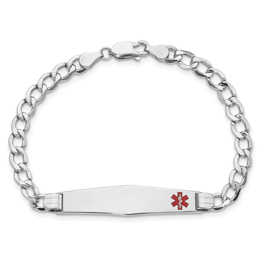 14K White Gold Cuban Link Medical ID Bracelet