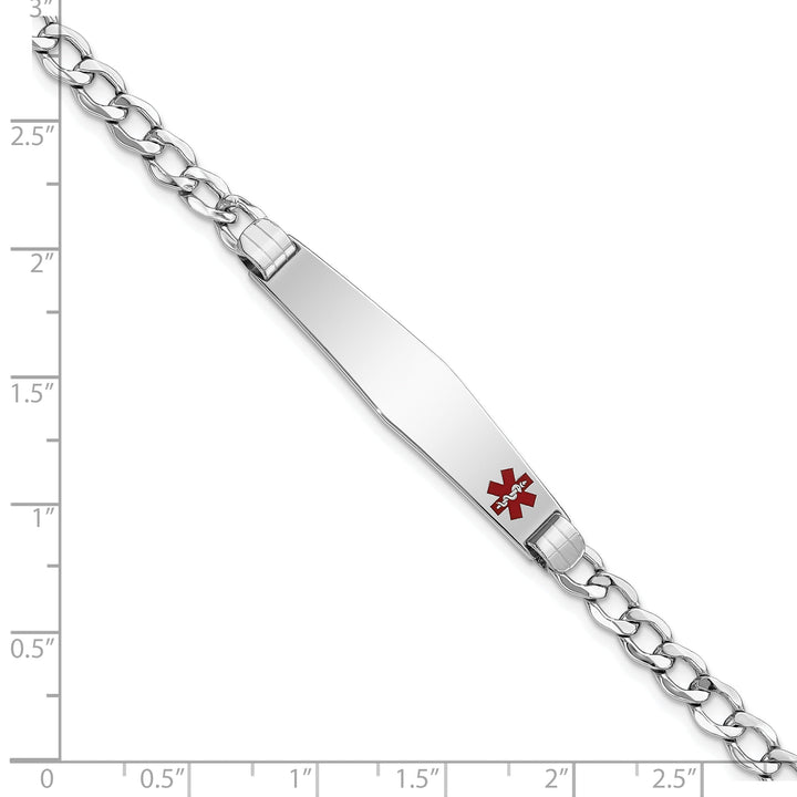 14K White Gold Cuban Link Medical ID Bracelet