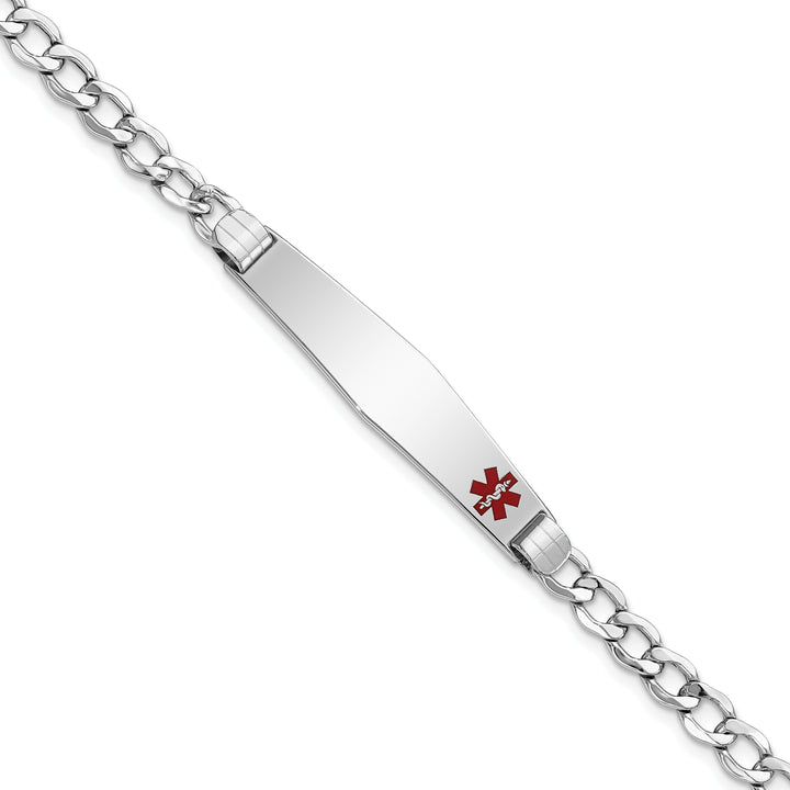 14K White Gold Cuban Link Medical ID Bracelet