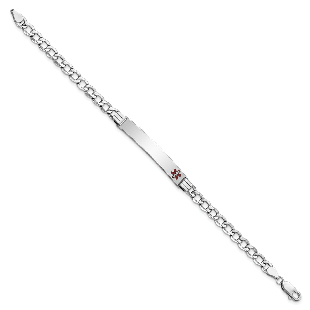 14K White Gold Cuban Link Medical ID Bracelet