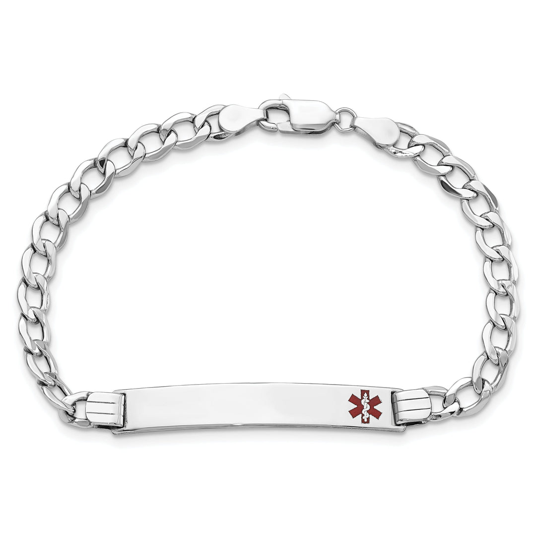 14K White Gold Cuban Link Medical ID Bracelet