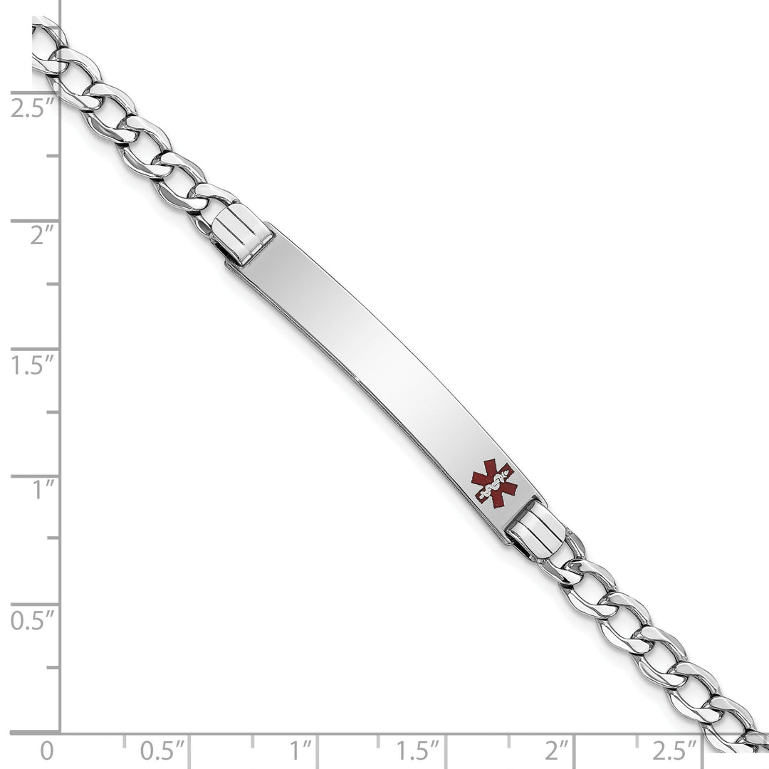 14K White Gold Cuban Link Medical ID Bracelet