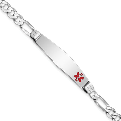 14K White Gold Figaro Link Medical ID Bracelet at $ 1113.74 only from Jewelryshopping.com