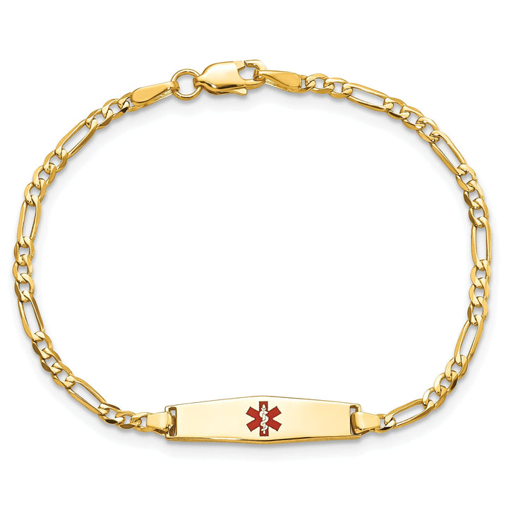 14K Yellow Gold Figaro Medical ID Bracelet