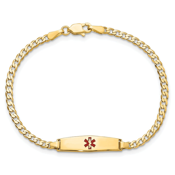 14K Yellow Gold Curb Link Medical ID Bracelet