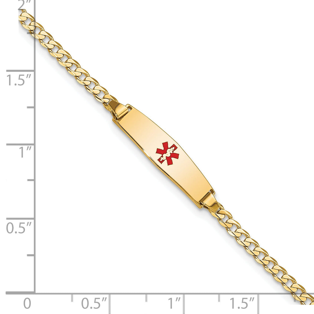 14K Yellow Gold Curb Link Medical ID Bracelet