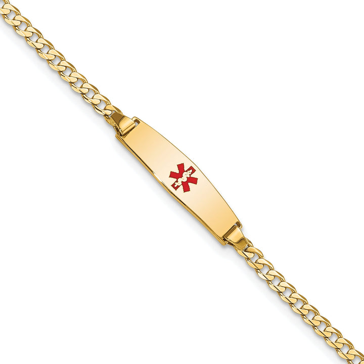 14K Yellow Gold Curb Link Medical ID Bracelet