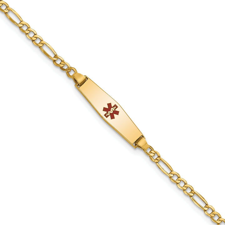 14K Yellow Gold Figaro Childrens ID Bracelet