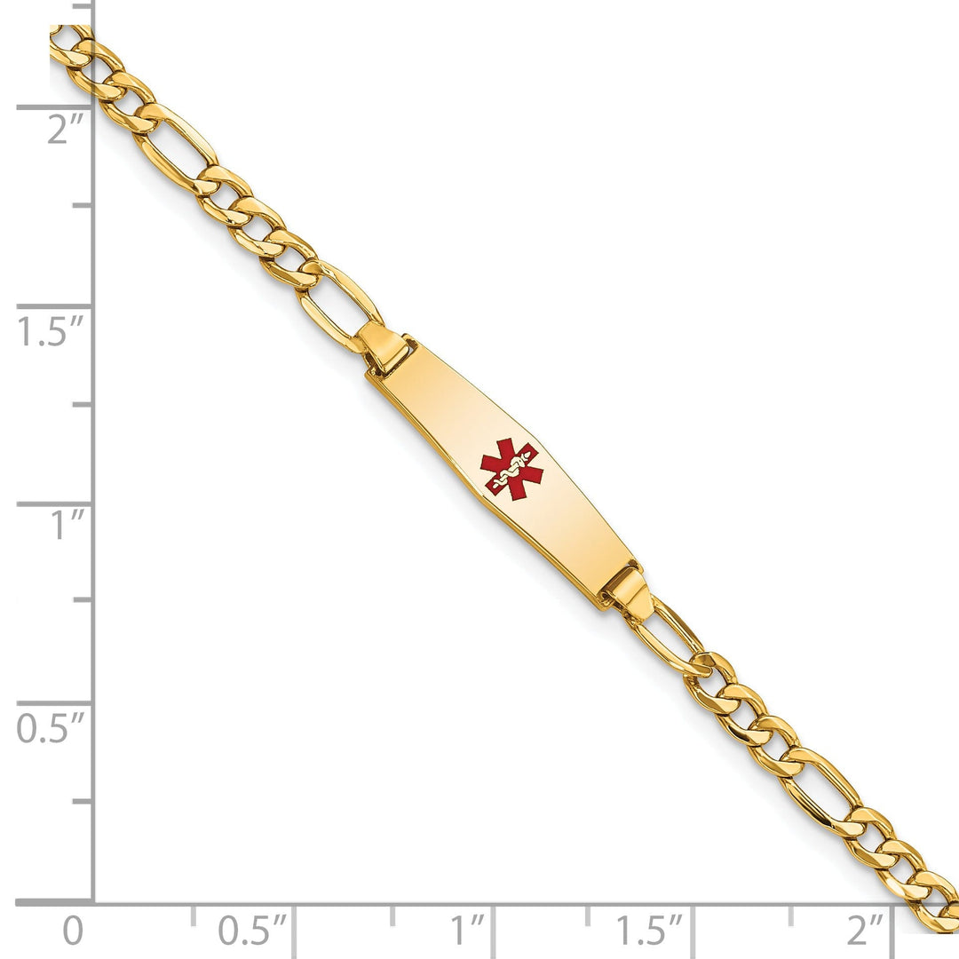 14K Yellow Gold Figaro Childrens ID Bracelet