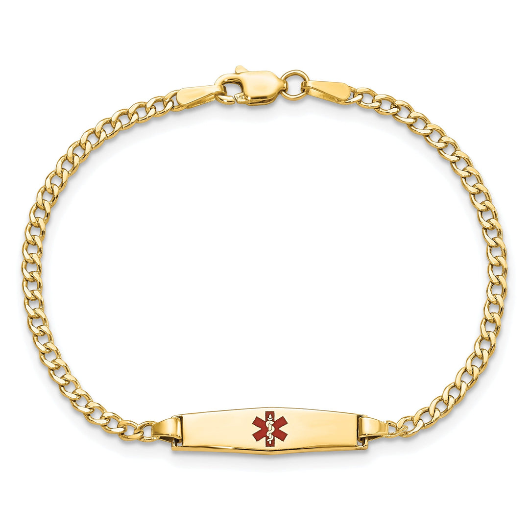 14K Yellow Gold Cuban Childrens ID Bracelet