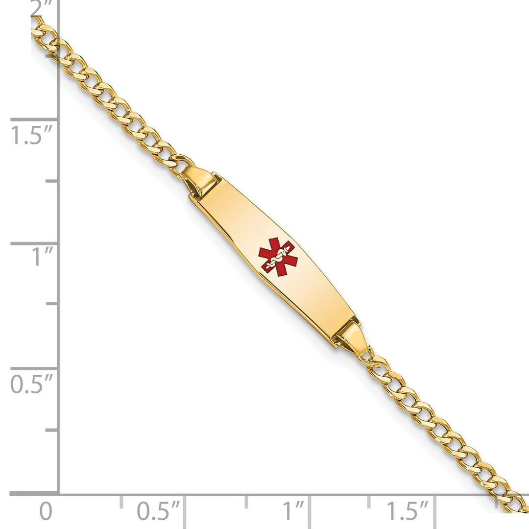 14K Yellow Gold Cuban Childrens ID Bracelet