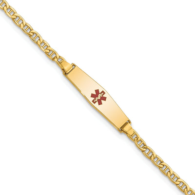14K Yellow Gold Anchor Childrens ID Bracelet at $ 206.37 only from Jewelryshopping.com