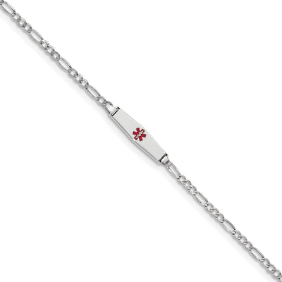 14K White Gold Figaro Childrens ID Bracelet at $ 196.51 only from Jewelryshopping.com
