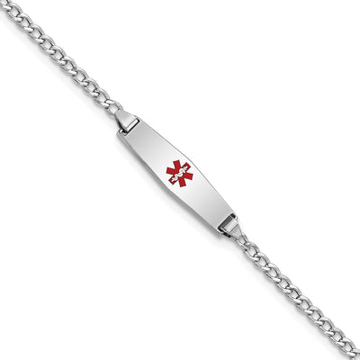 14K White Gold Cuban Childrens ID Bracelet at $ 204.32 only from Jewelryshopping.com