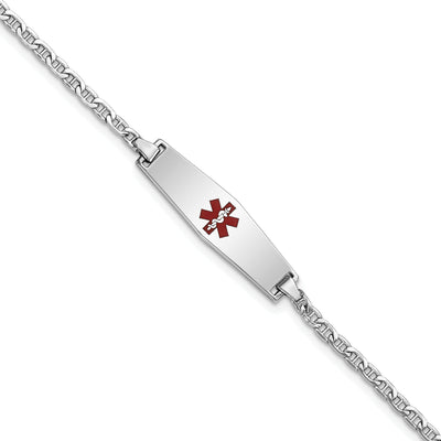 14K White Gold Anchor Childrens ID Bracelet at $ 214.69 only from Jewelryshopping.com