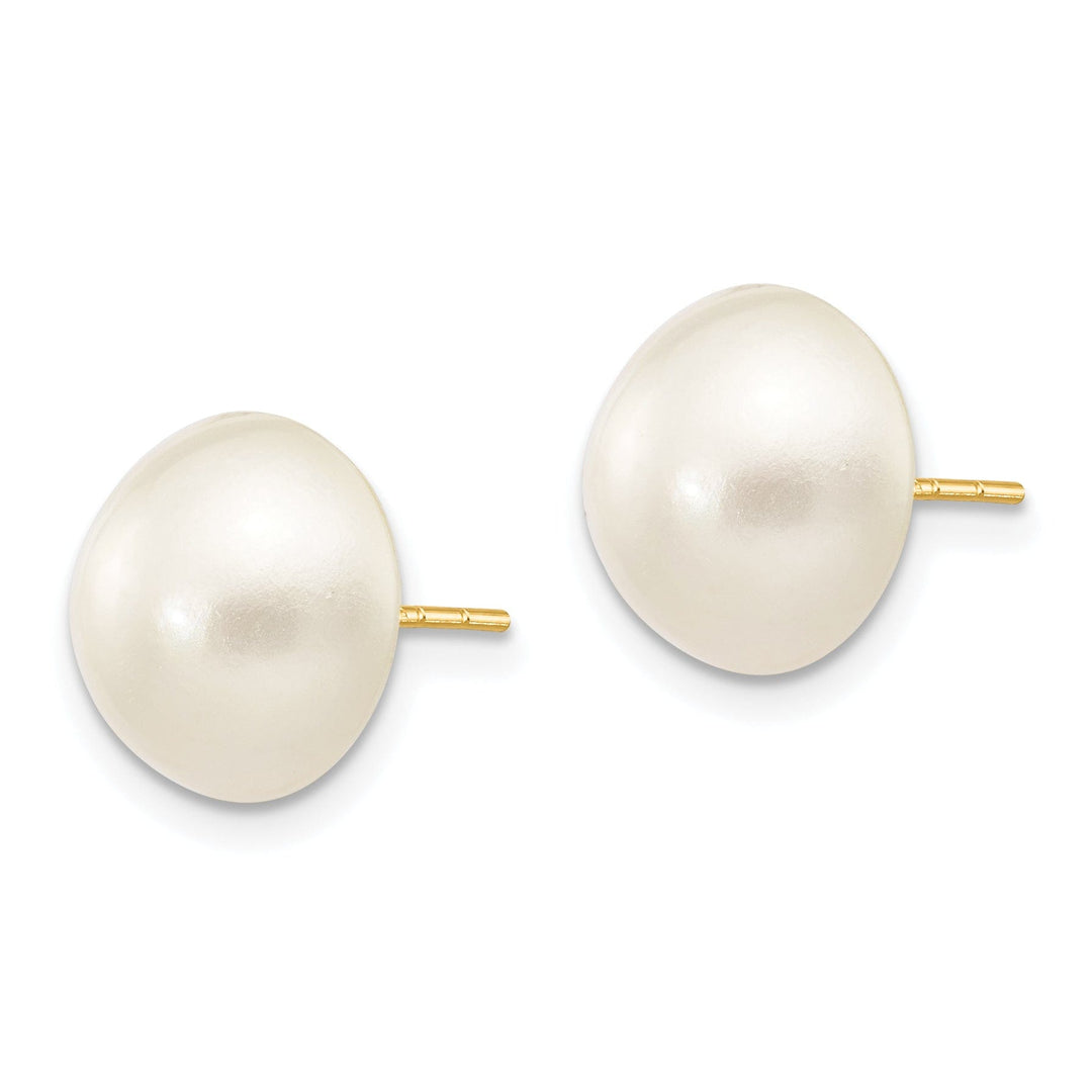 14k Yellow Gold Cultured Mabe Pearl Earrings