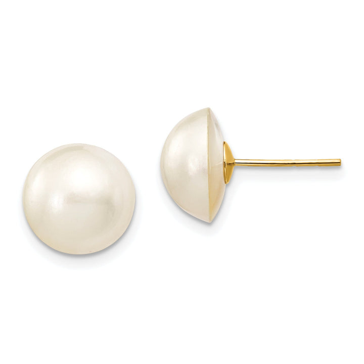 14k Yellow Gold Cultured Mabe Pearl Earrings