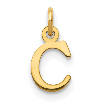 14k Yellow Gold Polished Finish Cut-Out Letter C Initial Design Charm Pendant