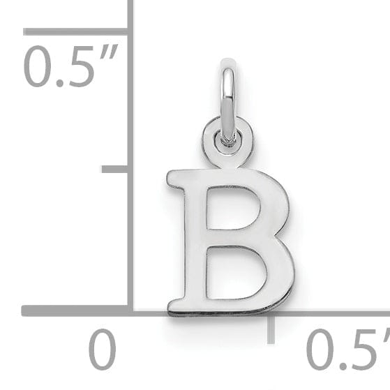 14k White Gold Cut-Out Letter B Initial Design Charm Pendant