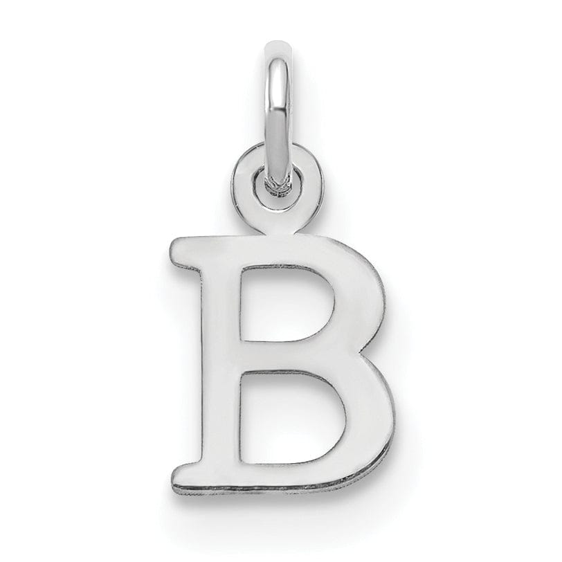 14k White Gold Cut-Out Letter B Initial Design Charm Pendant