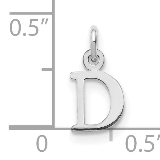 14k White Gold Cut-Out Letter D Initial Design Charm Pendant
